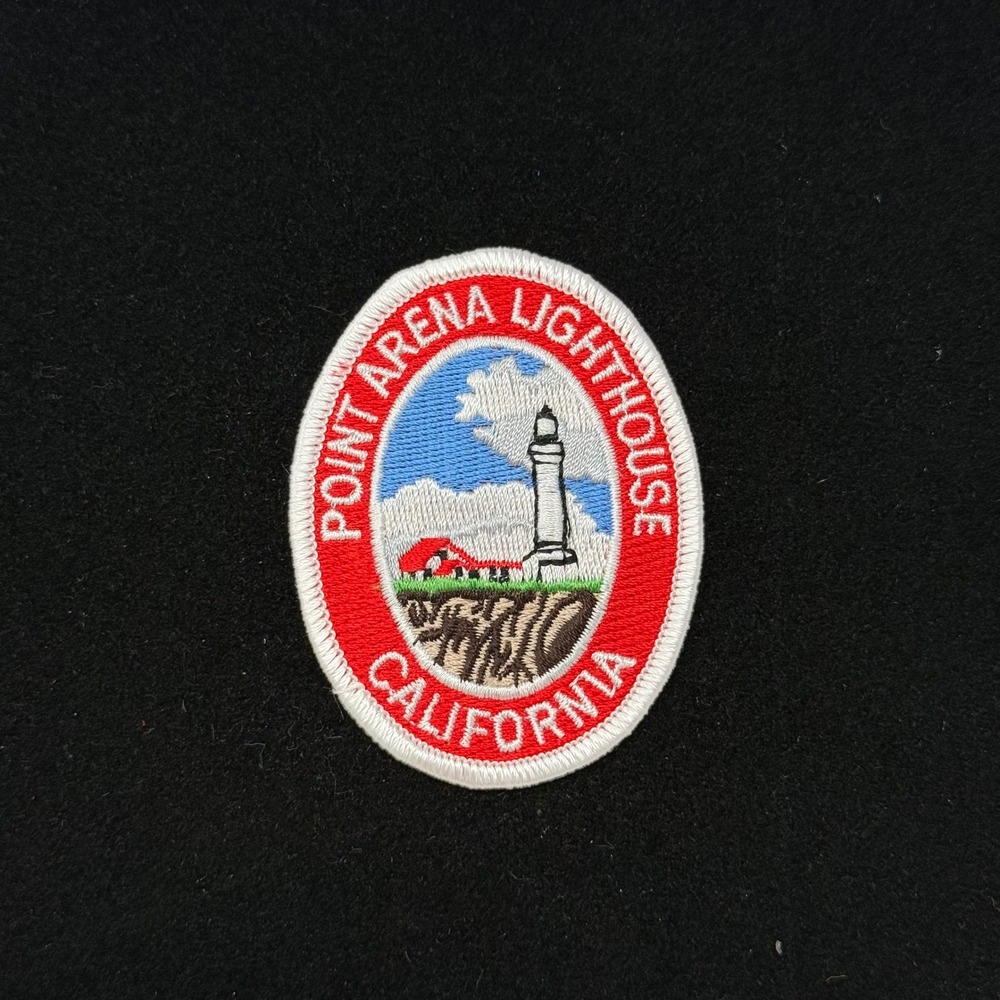 Point Arena Lighthouse California Embroidered Souvenir Patch Red White Blue Oval